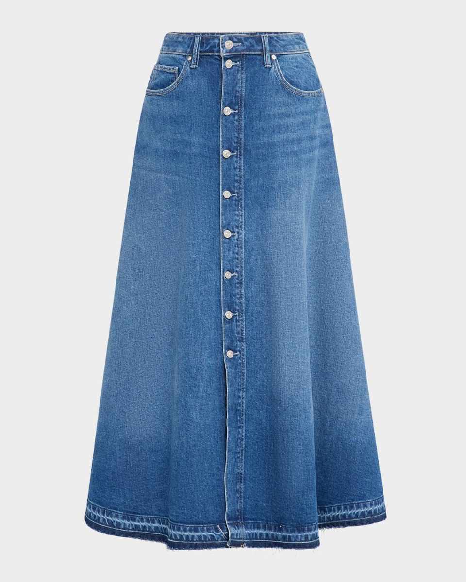 Maren Denim Button-Front Skirt